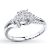 Diamond Promise Ring 1/3 ct tw Round 10K White Gold