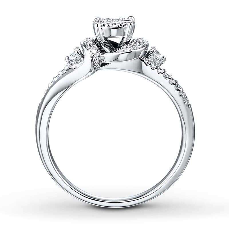 Diamond Promise Ring 1/3 ct tw Round 10K White Gold