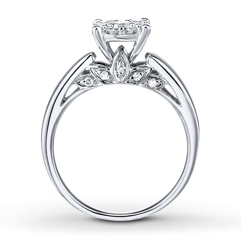 Diamond Promise Ring 1/2 ct tw Round 10K White Gold