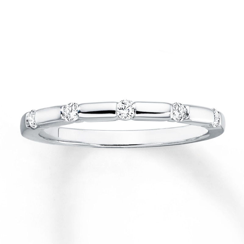 Diamond Stackable Ring 1/6 ct tw Round-cut 10K White Gold