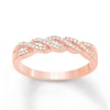 Thumbnail Image 0 of Diamond Stackable Ring 1/5 ct tw Round/Baguette 10K Rose Gold