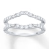 Thumbnail Image 1 of Diamond Enhancer Ring 3/4 ct tw Round/Baguette 14K White Gold