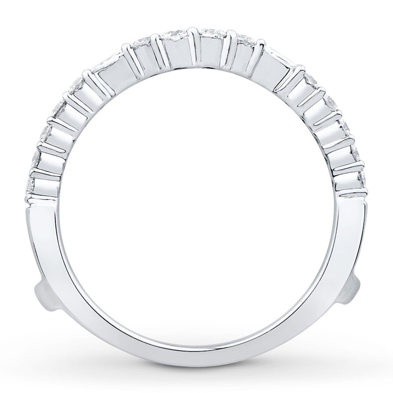 Main Image 2 of Diamond Enhancer Ring 3/4 ct tw Round/Baguette 14K White Gold