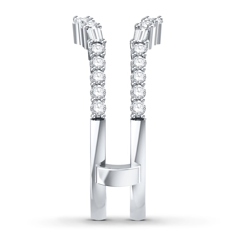 Main Image 3 of Diamond Enhancer Ring 3/4 ct tw Round/Baguette 14K White Gold