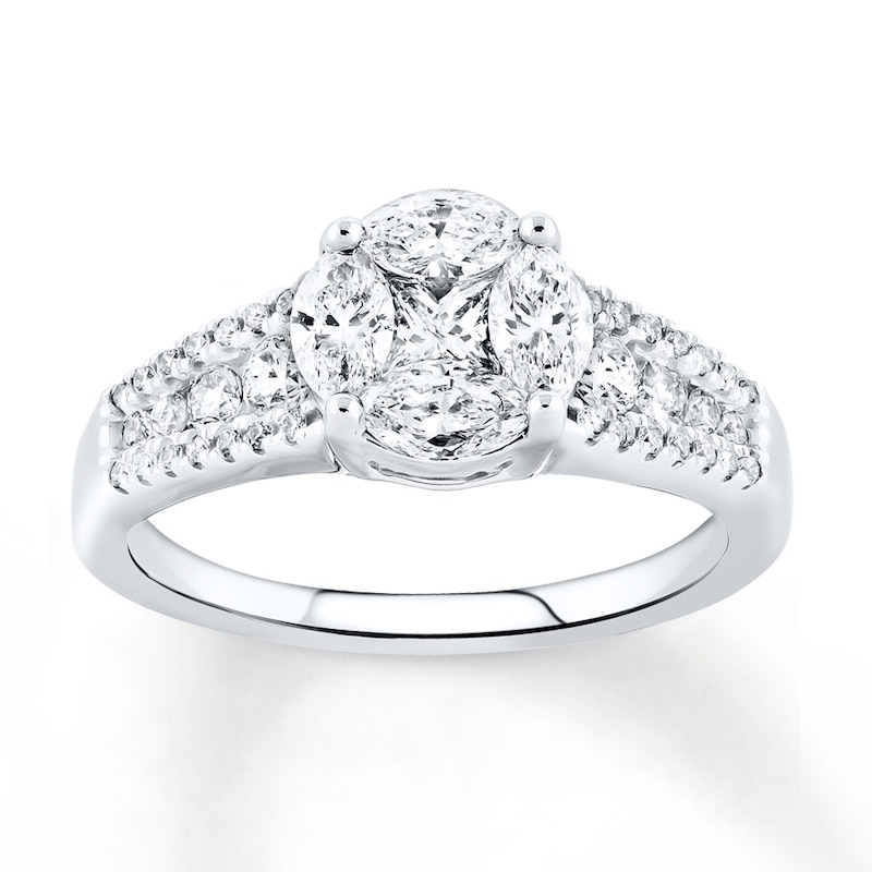 Diamond Ring 1-1/4 ct tw Princess-cut 14K White Gold