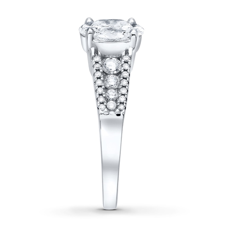 Main Image 3 of Diamond Ring 1-1/4 ct tw Princess-cut 14K White Gold