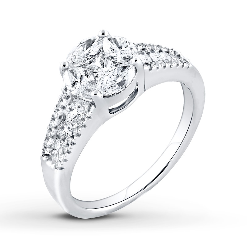 Main Image 4 of Diamond Ring 1-1/4 ct tw Princess-cut 14K White Gold