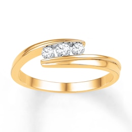 3-Stone Diamond Ring 1/4 ct tw Round-cut 10K Yellow Gold
