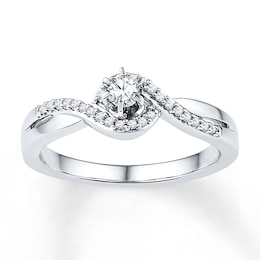 Diamond Promise Ring 1/5 ct tw Round-cut 10K White Gold