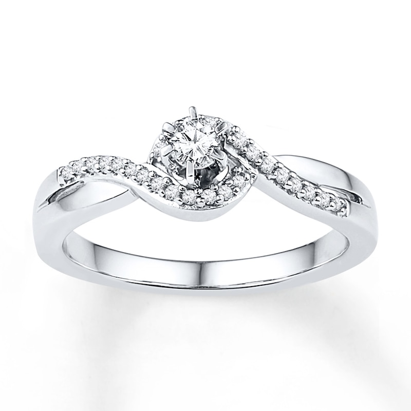 Main Image 1 of Diamond Promise Ring 1/5 ct tw Round 10K White Gold
