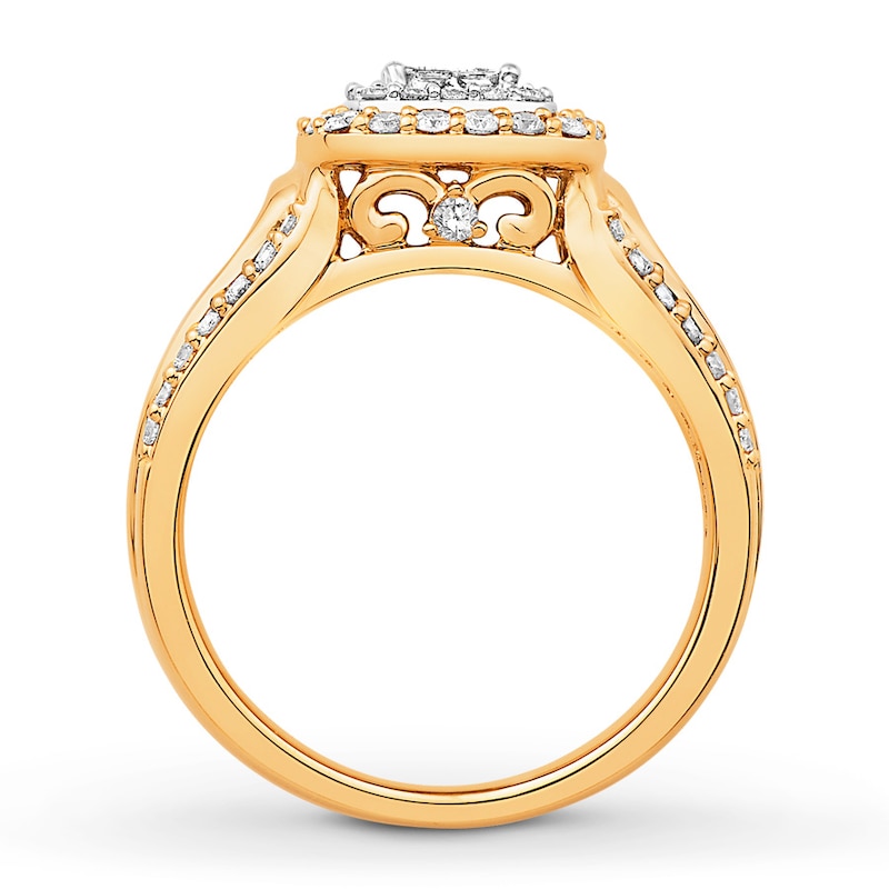 Diamond Ring 1 ct tw Princess-cut 14K Two-Tone Gold