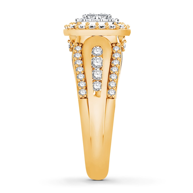 Diamond Ring 1 ct tw Princess-cut 14K Two-Tone Gold