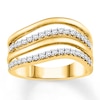 Thumbnail Image 0 of Diamond Wave Ring 3/8 ct tw Round-cut 10K Yellow Gold