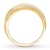 Thumbnail Image 1 of Diamond Wave Ring 3/8 ct tw Round-cut 10K Yellow Gold