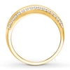 Thumbnail Image 1 of Diamond Wave Ring 3/8 ct tw Round-cut 10K Yellow Gold