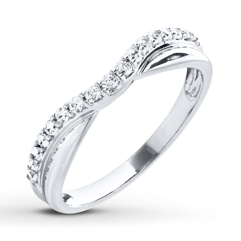 Diamond Anniversary Ring 1/10 ct tw Round-cut 14K White Gold