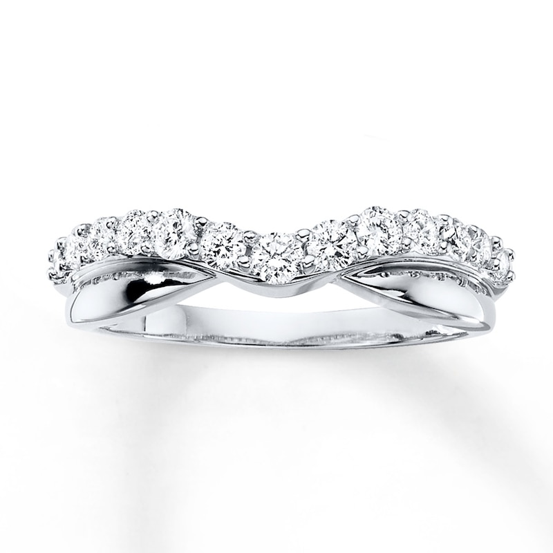 Diamond Anniversary Ring 1/2 ct tw Round-cut 14K White Gold