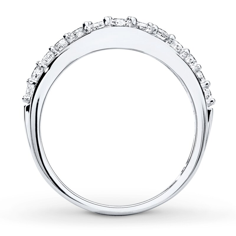 Diamond Anniversary Ring 1/2 ct tw Round-cut 14K White Gold