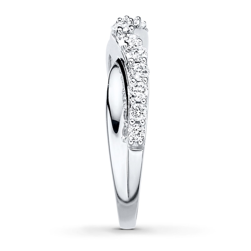 Diamond Anniversary Ring 1/2 ct tw Round-cut 14K White Gold