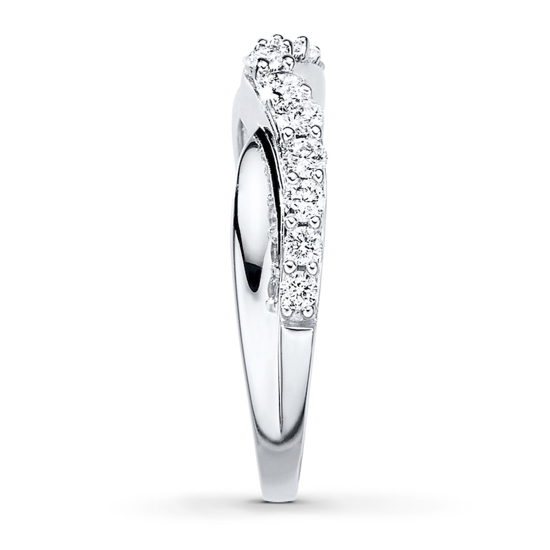 Main Image 3 of Diamond Anniversary Ring 1/2 ct tw Round-cut 14K White Gold