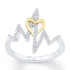 Thumbnail Image 0 of Heartbeat Ring 1/8 ct tw Diamonds Sterling Silver/10K Gold