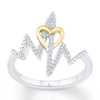 Thumbnail Image 1 of Heartbeat Ring 1/8 ct tw Diamonds Sterling Silver/10K Gold