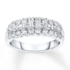 Thumbnail Image 1 of Diamond Anniversary Band 1 ct tw Round/Baguette 14K White Gold