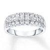 Thumbnail Image 0 of Diamond Anniversary Band 1 ct tw Round/Baguette 14K White Gold