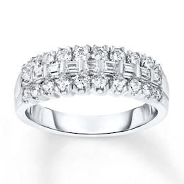 Diamond Anniversary Band 1 ct tw Round/Baguette 14K White Gold