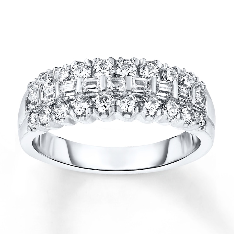 Diamond Anniversary Band 1 ct tw Round/Baguette 14K White Gold