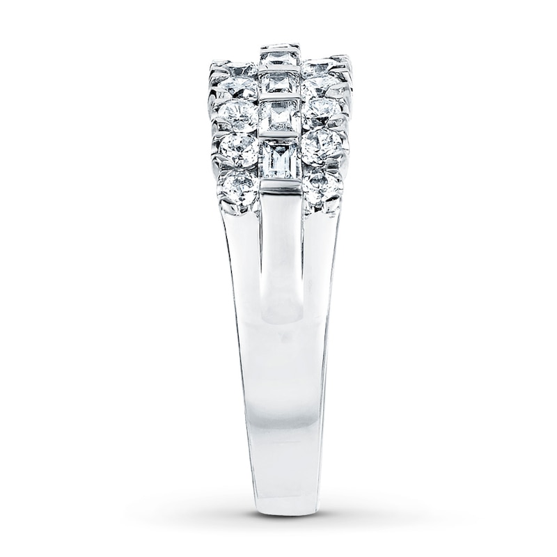 Main Image 3 of Diamond Anniversary Band 1 ct tw Round/Baguette 14K White Gold
