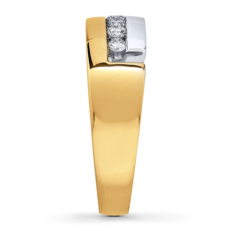 Men's Diamond Band 1/3 ct tw Round-Cut 14K Two-Tone Gold