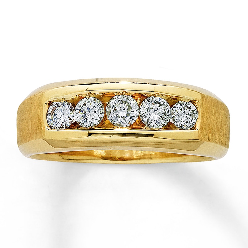 Men's Diamond Band 1 ct tw Round-cut 14K Yellow Gold