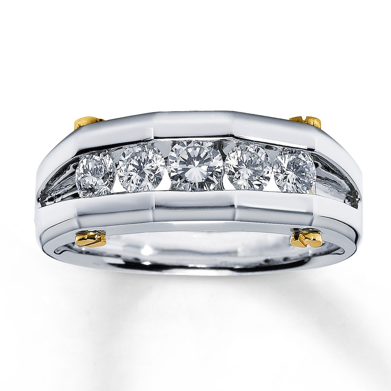 Men's Diamond Band 1 carat tw Round-cut 14K White Gold