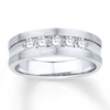 Thumbnail Image 0 of Men's Diamond Band 1/2 ct tw Round-cut 10K White Gold