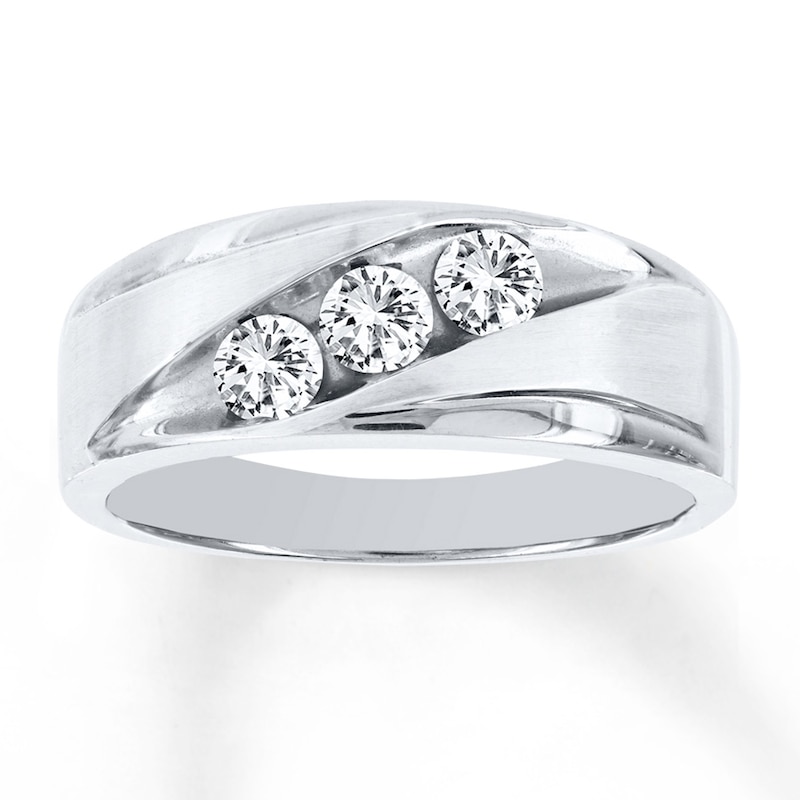 Men's Diamond Band 5/8 ct tw Round-cut 10K White Gold