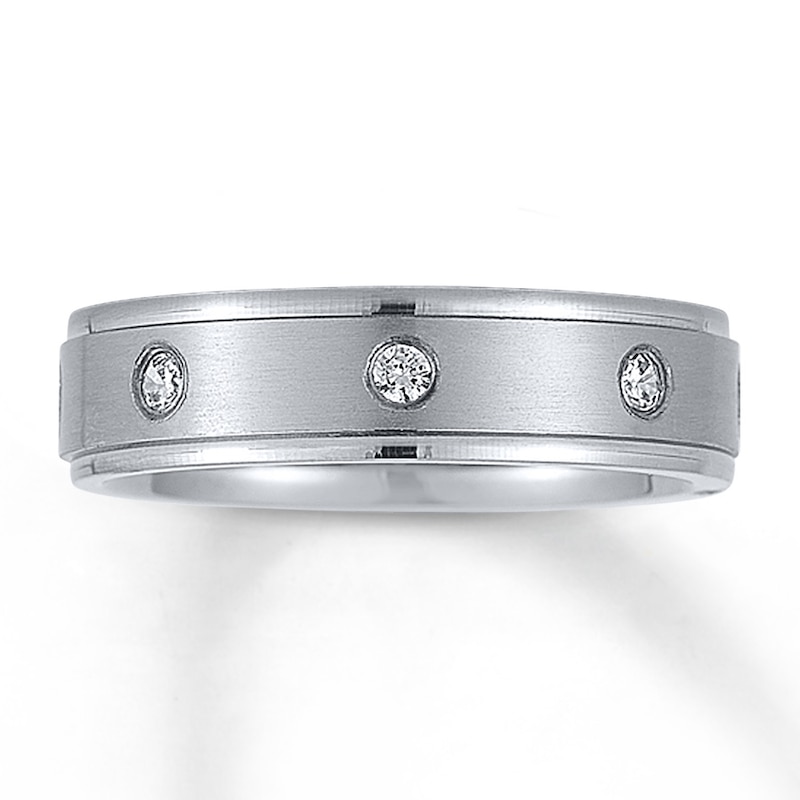 Main Image 1 of 6mm Wedding Band 1/5 ct tw Diamonds 14K White Gold