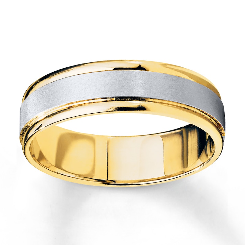Main Image 1 of Wedding Band 10K Two-Tone Gold 6mm
