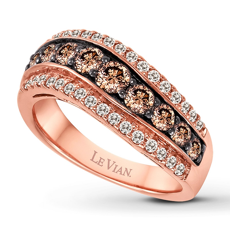 Le Vian Chocolate Diamond Ring 1-1/6 ct tw 14K Strawberry Gold