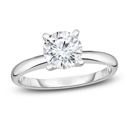 Diamond Solitaire Engagement Ring 1/2 ct tw Round 14K White Gold (I2/I)