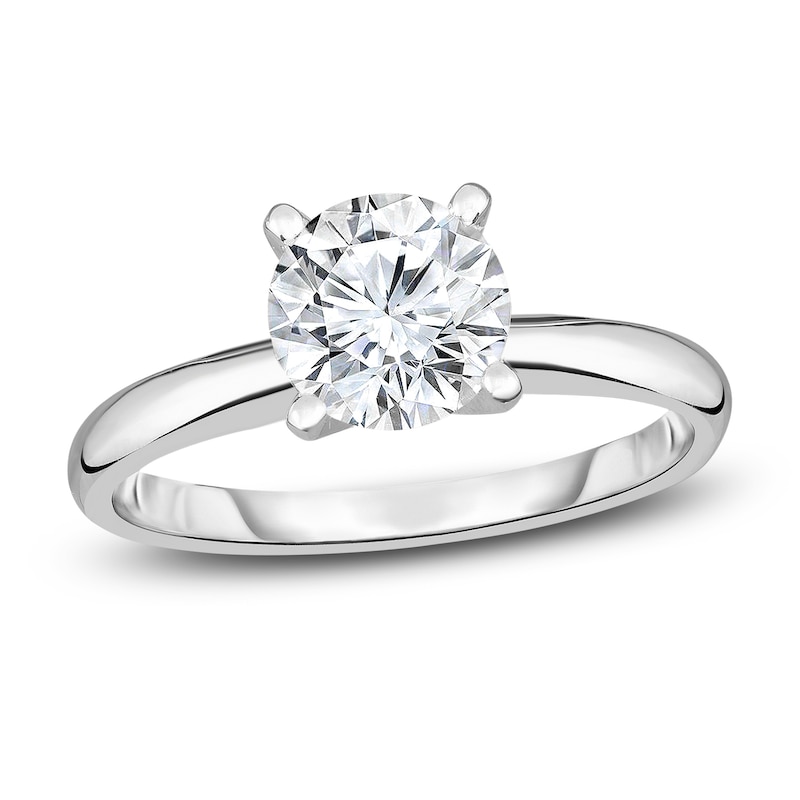 Diamond Solitaire Engagement Ring 1/2 ct tw Round 14K White Gold (I2/I)