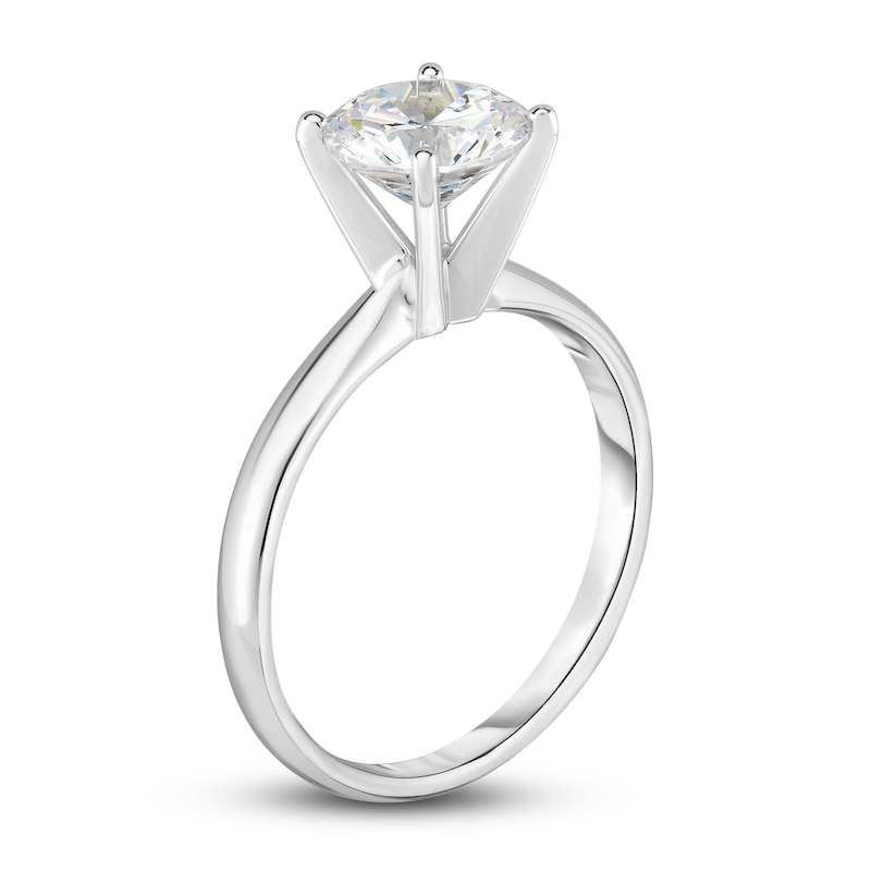 Diamond Solitaire Engagement Ring 1/2 ct tw Round 14K White Gold (I2/I)