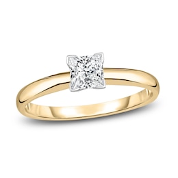 Diamond Solitaire Engagement Ring 1/4 ct tw Princess 14K Yellow Gold (I2/I)