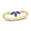 Thumbnail Image 0 of Kirk Kara Natural Blue Sapphire Anniversary Band Diamond Accents 14K Yellow Gold