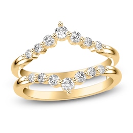 Diamond Chevron Enhancer Ring 1/2 ct tw Round 14K Yellow Gold