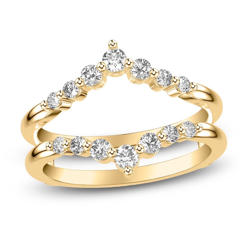 Main Image 1 of Diamond Chevron Enhancer Ring 1/2 ct tw Round 14K Yellow Gold