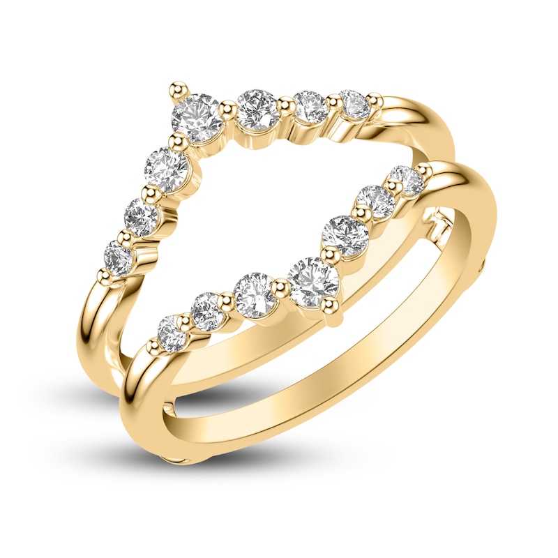 Main Image 2 of Diamond Chevron Enhancer Ring 1/2 ct tw Round 14K Yellow Gold