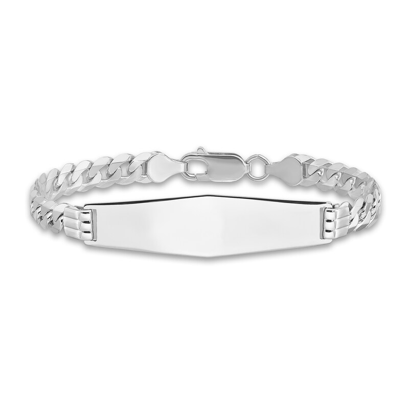 Men's Link ID Bracelet 14K White Gold 10.0mm 8"