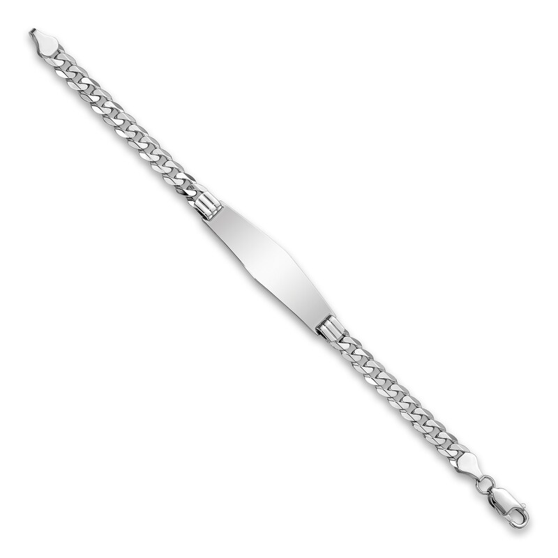 Men's Link ID Bracelet 14K White Gold 10.0mm 8"