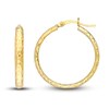 Thumbnail Image 1 of Diamond-Cut In/Out Hoop Earrings 14K Yellow Gold 25mm